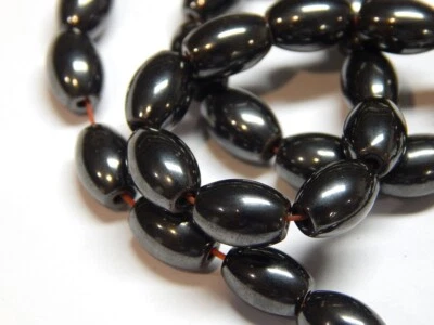 Edelstein Hematit Perlen 1 Strang 8x6 mm Oval 45stk Schmuckstein Metallisch M469 - Bild 1 von 4