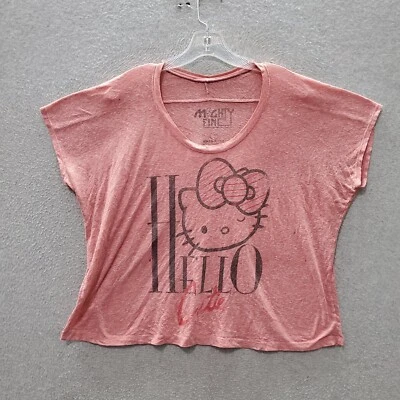 Hello Kitty Women Top Large Pink Shirt Logo Cutie Graphic Short Sleeve Tee READ - Image 1 of 4