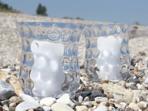 HURRICANE LAMP TEA LIGHT FRENCH VINTAGE GLASS CANDLE WEDDING HOME CHRISTMAS - Picture 1 of 5