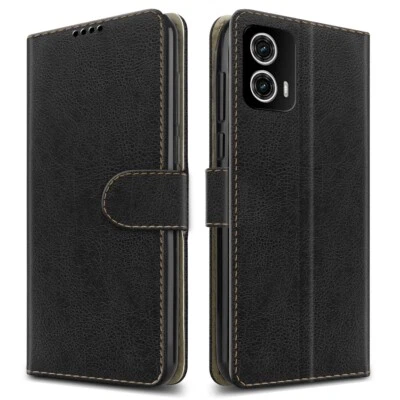 For Motorola Moto G53 5G Case Slim Leather Wallet Phone Cover + Screen Protector - Image 1 of 4