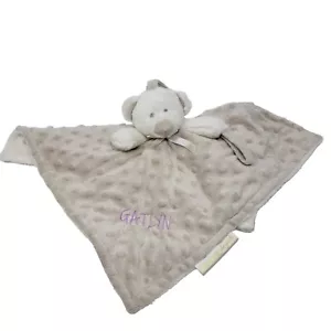 Blankets & Beyond elfenbeingrau Teddybär Security Lovey Nunu Minky Dot Gatlyn - Bild 1 von 5
