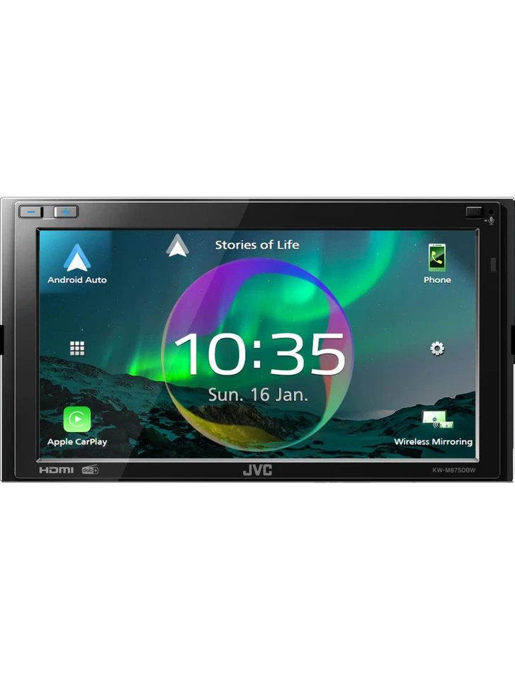 JVC KW-M785DBW 6.8" Wireless CarPlay Android Auto Mirroring DAB Bluetooth Stereo
