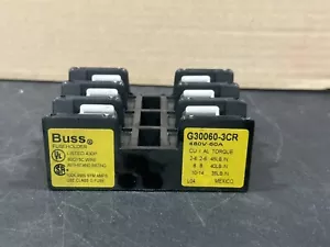 Buss G30060-3CR Supporto blocco fusibile 3 poli 480 V 60 A classe G - Foto 1 di 2