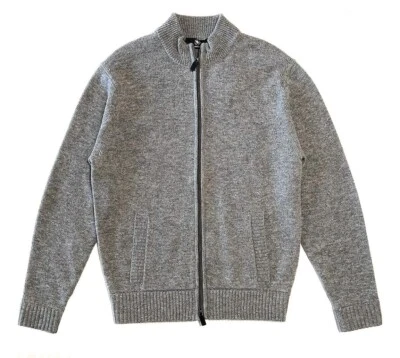 New Hart Schaffner Marx Men's Wool Cashmere Blend Zip Sweater Cardigan Steel M Foto 1 de 4