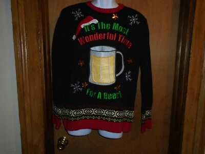 Suéter de Navidad 99 Jane Street Es el momento más maravilloso para una taza de cerveza S Foto 1 de 3