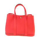 HERMES PHW Garden Party TPM Tote Bag Handbag  Negonda Leather Red