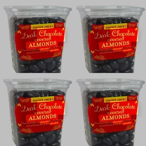 Trader Joe’s Dark Chocolate covered Almonds 16oz 465g (4 Tubs) - Picture 1 of 1