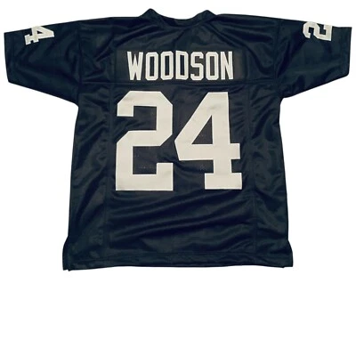 Charles Woodson 缝制定制黑色球衣青少年尺码 — 第 1/2 张图片