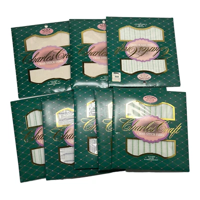 2 Charles Craft Natural Aida Cloth 14 Count 5 Waste Fabric 10, 14 Count NOS - Image 1 of 4