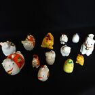 14 Vintage Japanese Clay Amulet Bells Tiger ,Dog ,rabbit ,horse ,sheep ,etc 2158