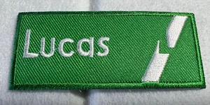 LUCAS MOTORSPORT MOTOCICLETA TELA PARCHE INSIGNIA MOTOCICLETA MOTOCICLISTA BORDADO - Imagen 1 de 3