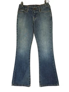 Abercrombie Fitch Womens 1892 Size O 5 Button Fly Denim Blue Jeans Flare Leg - Picture 1 of 10