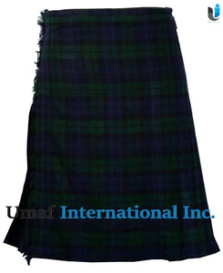 Reloj Hombre Escocés Negro Tartán "8 Yardas Kilt" 13Oz "Buena Calidad" - Imagen 1 de 4