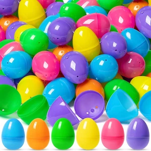 V-Opitos 50 PCS Easter Plastic Eggs, Bulk 2.4'' Empty Eggs in 6 Colors, Hinged F - Picture 1 of 12
