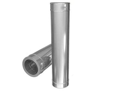 SCHORNSTEIN-ZENTRALLAGER Edelstahlschornstein Wanddurchführung mit Kamin Wandfutter kürzbar z.B. DW 150