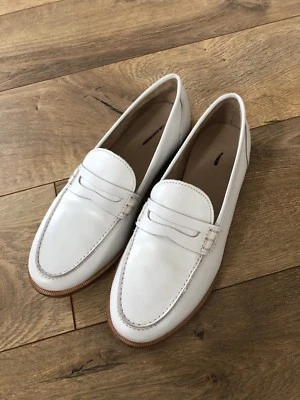 NUEVOS MOCASINES J.CREW RYAN PENNY 5.5 CUERO BLANCO H8228 Foto 1 de 4