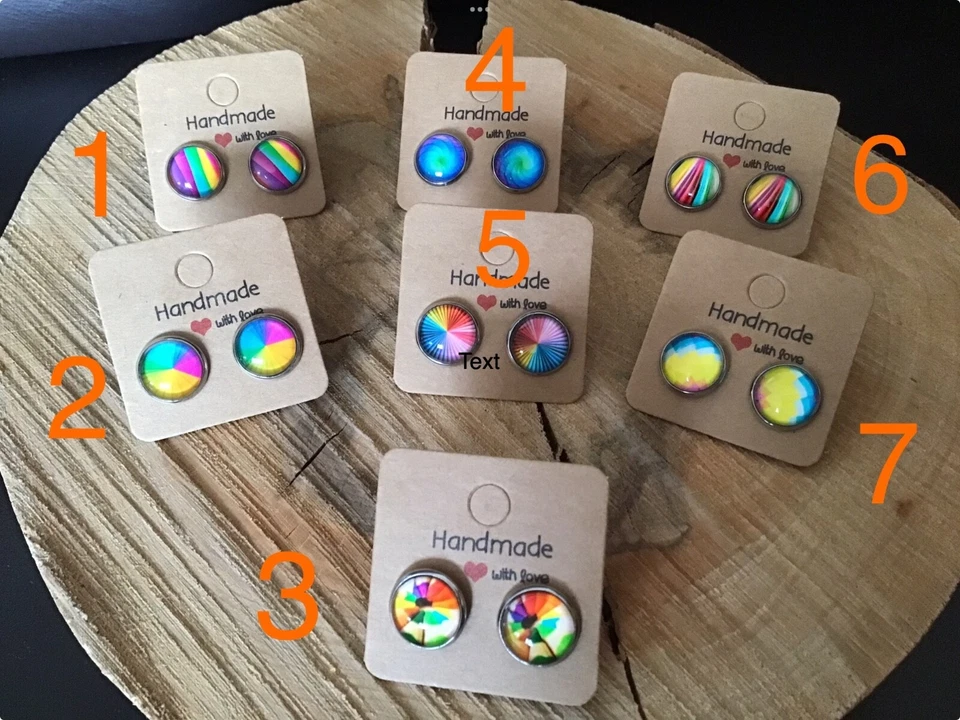 Ohrstecker aus Edelstahl mit Glas-Cabochon 12 mm - Bild 1 von 1