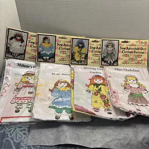 Vintage Just For Keeps Sew Adorable Cut & Sew Lot Of 4 Doll Clothes Patterns NIP - Picture 1 of 12