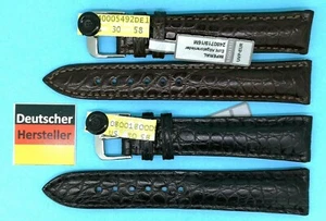 Louisiana Crocodile Wrist Watch Band 19/16mm Black Braun Made in Germany /77 - Imagen 1 de 6