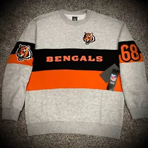 nueva SUDADERA CINCINNATI BENGALS CREW GRIS NEGRA NARANJA COSIDA LOGOTIPOS ADULTO MEDIANA - Imagen 1 de 6