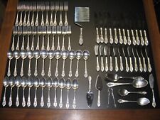 Wallace - Rose Point - Sterling Silver - Flatware Set for 12 - 81 Pieces Total