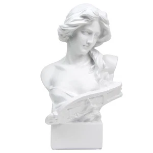 Greek Statue of Musical Goddess, Classic Roman Head Bust Greek Mythology Scul... - Picture 1 of 6