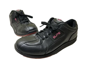 Scarpe da bowling donna Elite nere con suola scorrevole rosa taglia 11 - Foto 1 di 13