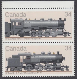 Canada - #1072a Locomotives Trains Se-Tenant Pair - MNH - Picture 1 of 1