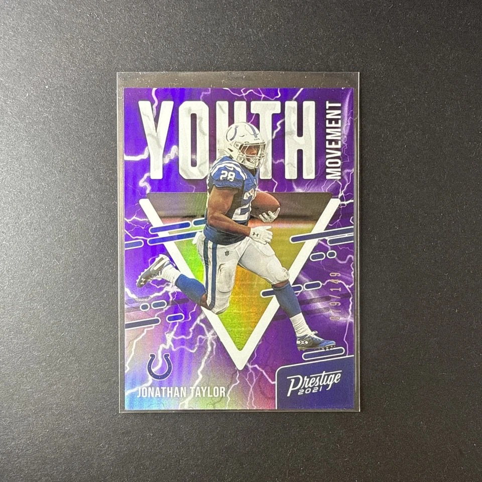 2021 Prestige Youth Movement Purple Jonathan Taylor /149 Indianapolis Colts - Image 1 of 3