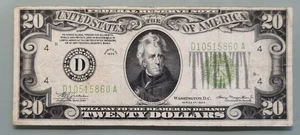 1934 Twenty Dollar Federal Reserve Note $20 Early Small Size Circulated #96494 - Picture 1 of 2