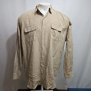 VTG Polo Ralph Lauren Benford Shirt Mens Size XL Silk Blend Double Flap Pockets - Picture 1 of 7
