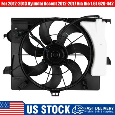 620-442 A/C Condenser Radiator Cooling Fan For Kia Rio Hyundai Accent 2012-2017 Foto 1 de 4