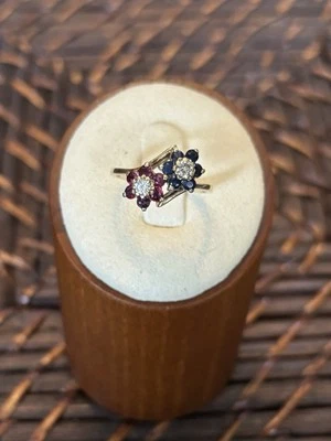 14kt Diamond Ruby And Sapphire Ring - Image 1 of 4