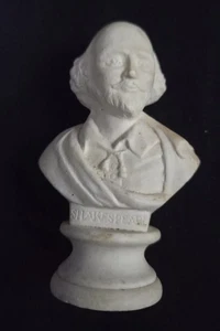 Antike Parian Büste von William Shakespeare 3,25" groß klassisches Porzellan gemarkt - Bild 1 von 10
