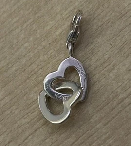 Original Thomas Sabo Sterlingsilber ineinandergreifende Herzen Charm Anhänger - Bild 1 von 2