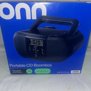 onn. Portable CD Boombox with Digital FM Radio, New - Picture 1 of 3