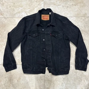 Levi's Trucker Jacke Herren Medium Schwarz Denim Original Fit Kragen Knopfleiste - Bild 1 von 21