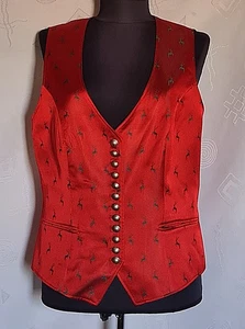CHALECO VINTAGE H MOSER OKTOBERFEST DIRNDL CIERVOS TIROL MUJER SIN MANGAS: US12/EU 40 - Imagen 1 de 7