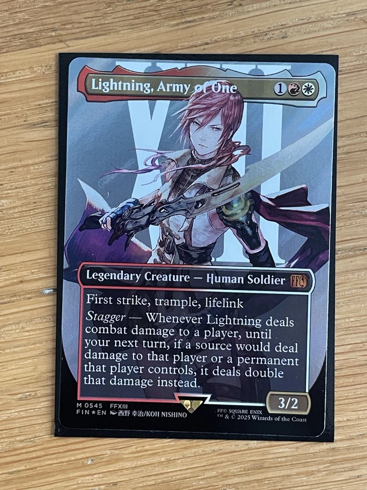 Lightning, Army of One (0545) (Borderless) (Surge Foil) Final Fantasy Foil - Image 1 of 2