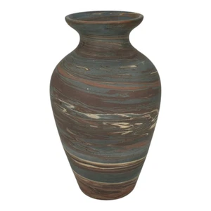 Niloak Mission Swirl 1925-30s Vintage Hand Made Art Pottery Brown 9.5" Vase - Picture 1 of 6