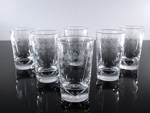 BACCARAT 6 GOBELETS EN CRISTAL GRAVE AVEC DEGAGE D'ACIDE MODELE SEVIGNE ART DECO - Imagen 1 de 23