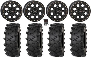 System 3 SB-7 14" Wheels Black (4+3) 32" Outlaw M/T Tires Pioneer 1000 / Talon - Picture 1 of 4
