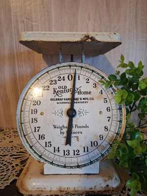 Vintg. White /Green Old Kentucky Scale, Farmhouse decor, Rustic Decor, Primitive - Image 1 of 4