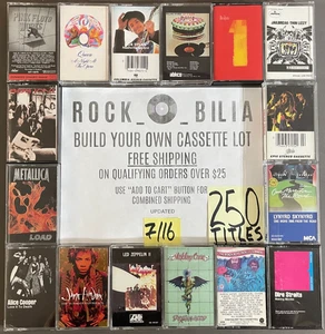 $1 and UP ARENA ROCK VAN HALEN PINK FLOYD RUSH ZEP BUILD YOUR LOT CASSETTE TAPES - Picture 1 of 405