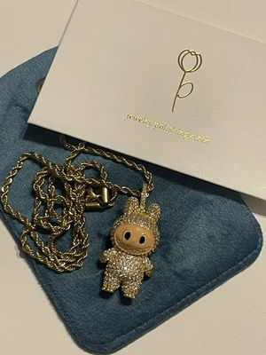 Labubu Pendant  18k Gold Plated On  a 22” Rope Chain. - Image 1 of 3