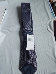 Tommy Hilfiger Men's Silk Blend Tie Shimmer Purple Flowers NEW MSRP: $69.50 - Picture 1 of 3