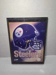 Vintage 1980's/1990's Pittsburgh Steelers Helmet Framed Wall Clock – NFL Decor - Picture 1 of 5