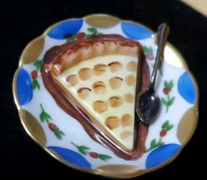 Apfelkuchen Dessert auf Teller Peint Main Limoges Frankreich La Gloriette Schmuckschatulle - Bild 1 von 6
