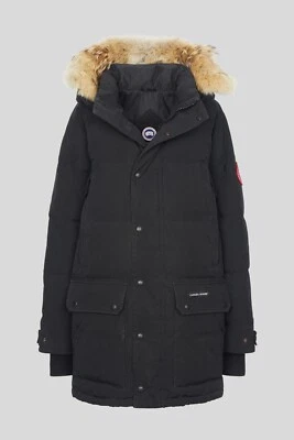 Canada Goose Emory Parka Down Winter Coat Fur Trim Black Small Fusion Fit - Image 1 of 4
