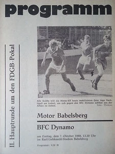Program Trophy 1988/89 Motor Babelsberg - BFC Dynamo - Picture 1 of 1